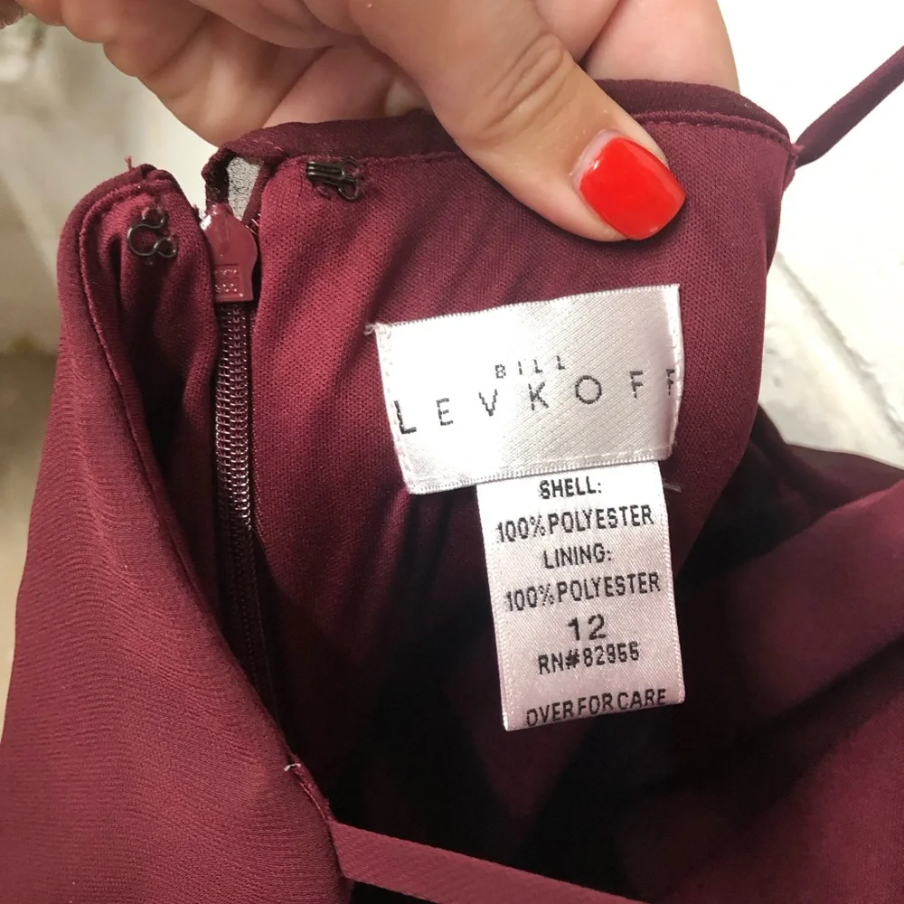Bill Levkoff size 12 maroon bridesmaids dress - Picture 8 of 9
